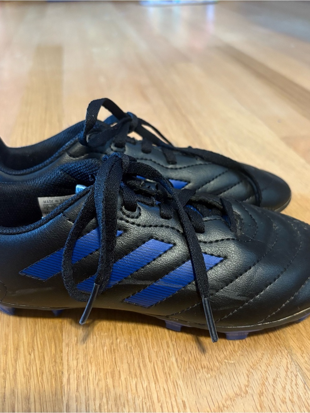 adidas Goletto VIII Firm Ground Kids' Soccer Cleats Sz 1 Black Blue